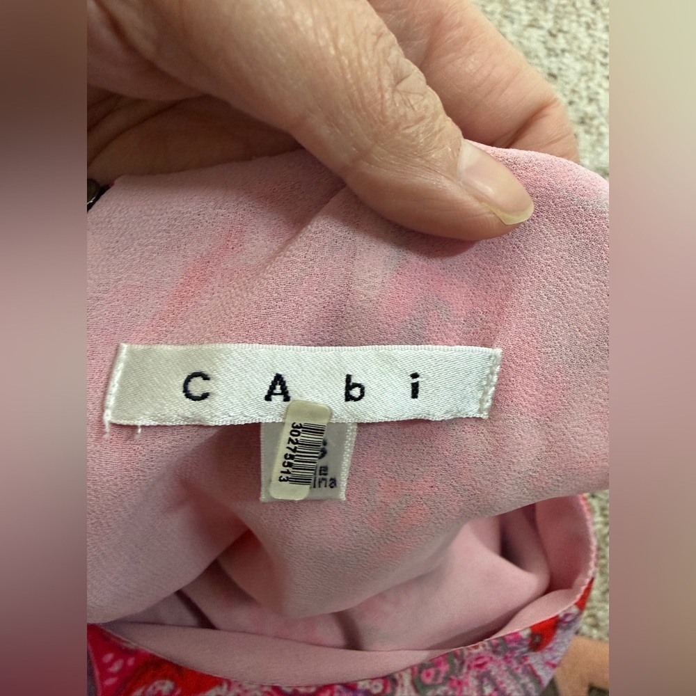 CAbi Pink and Red Paisley Tank Top - Picture 2 of 6